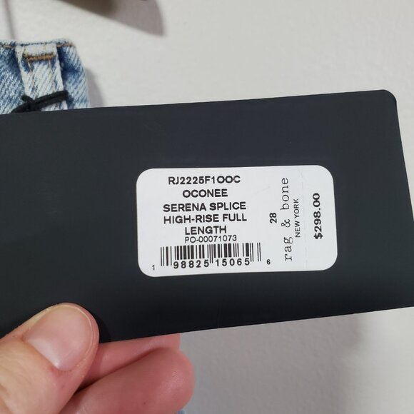 RAG & BONE NWT The Serena High-Rise Splice Jeans Wide Leg Oconee Womens 28 x 31" - Picture 9 of 16